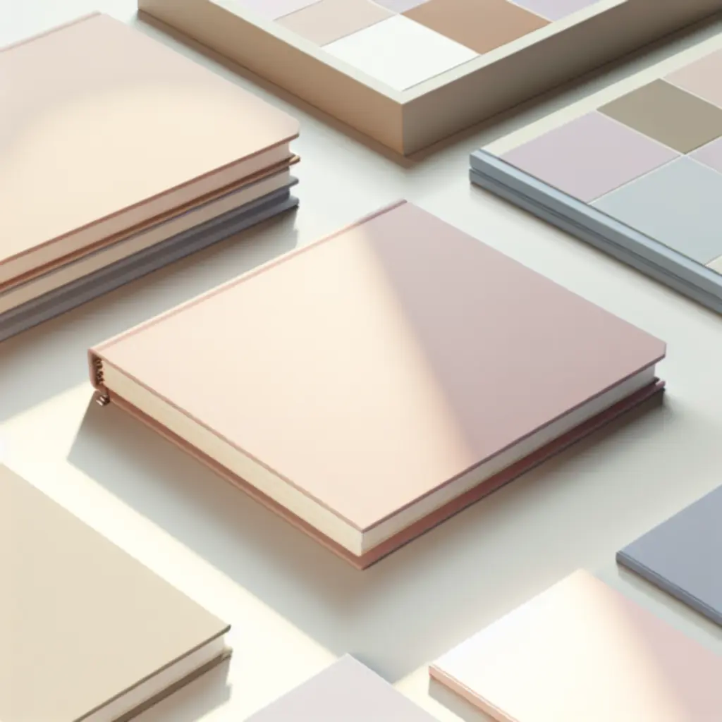 Magas minőségű jegyzetfüzetek letisztult asztalon elrendezve