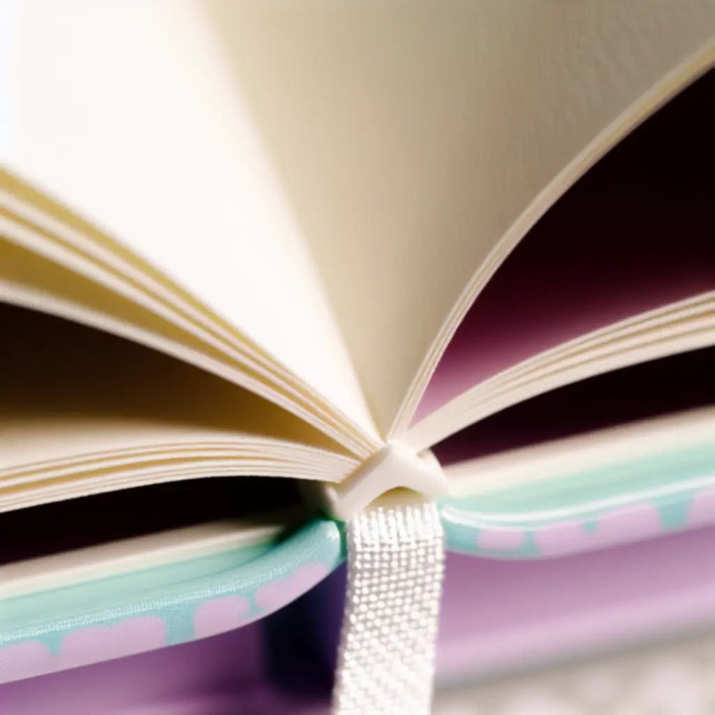 Közelkép egy jegyzetfüzet borítójáról és papírjáról, jól látható textúrával.